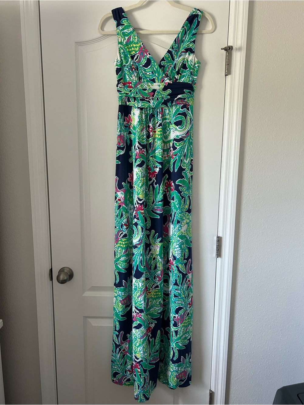 Lilly Pulitzer Sloane Sleeveless V-Neck Maxi Dress Bright Navy Trunk Show
